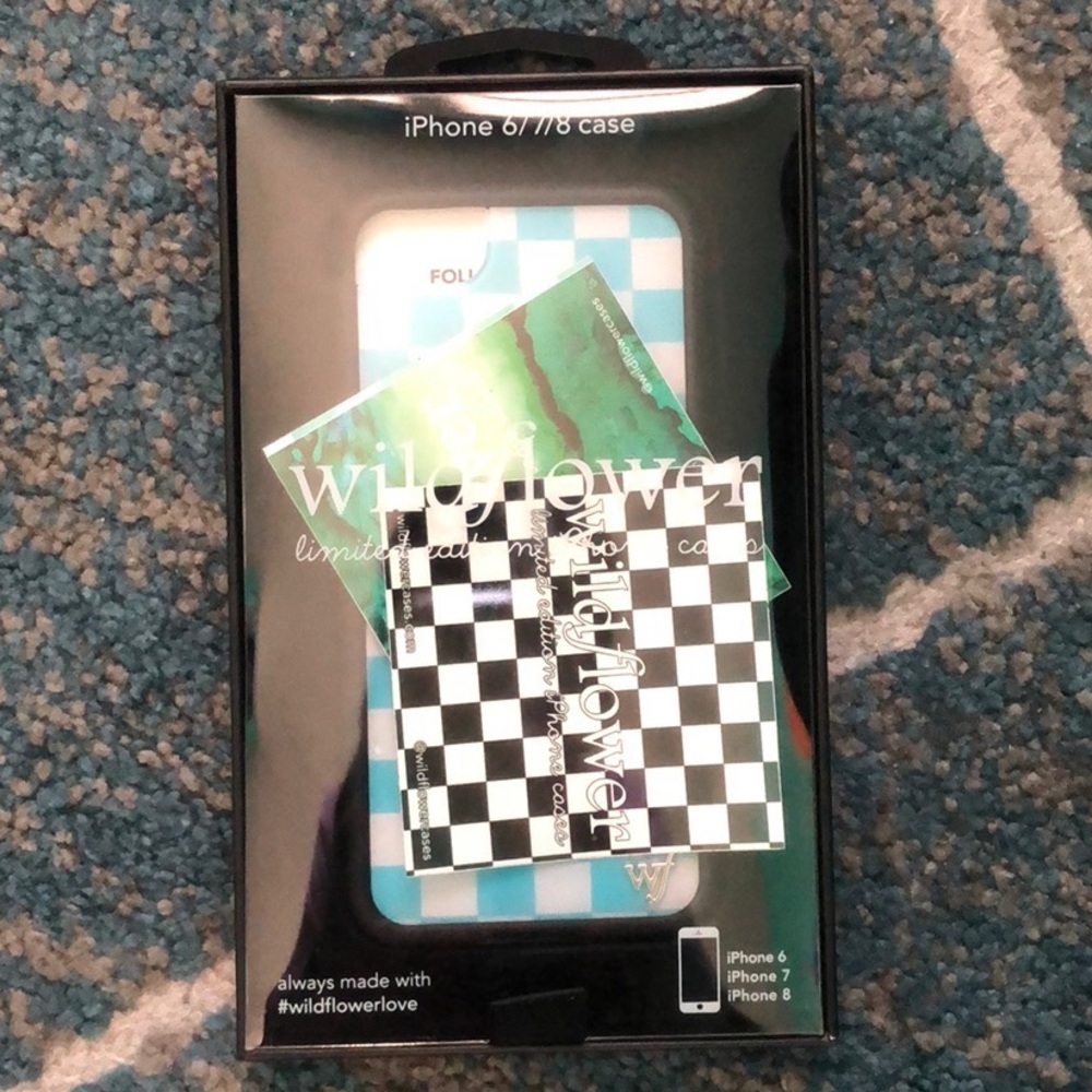 Blue Checkers Wildflower Case - Picture 2 of 2